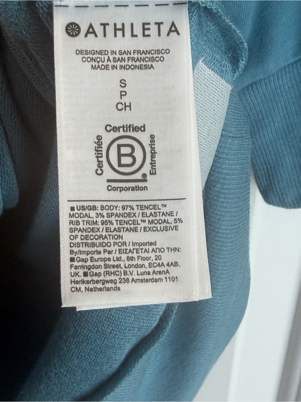 Athleta Sweatshirt Tee Tencel Modal V-Neck Short Sleeve Top NWT Sz Sm - Picture 6 of 6